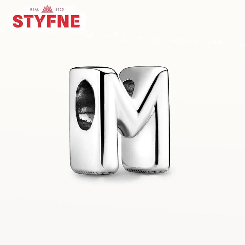 Silver 925 Alphabet Charm Beads A-Z for DIY Jewelry and Bracelet Making Gifts for Women