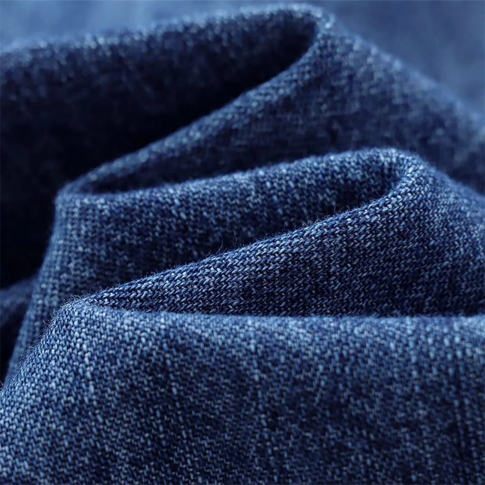 Women's Long Sleeve Cotton Cowboy Shirt with Round Collar Casual Versatile Autumn Top