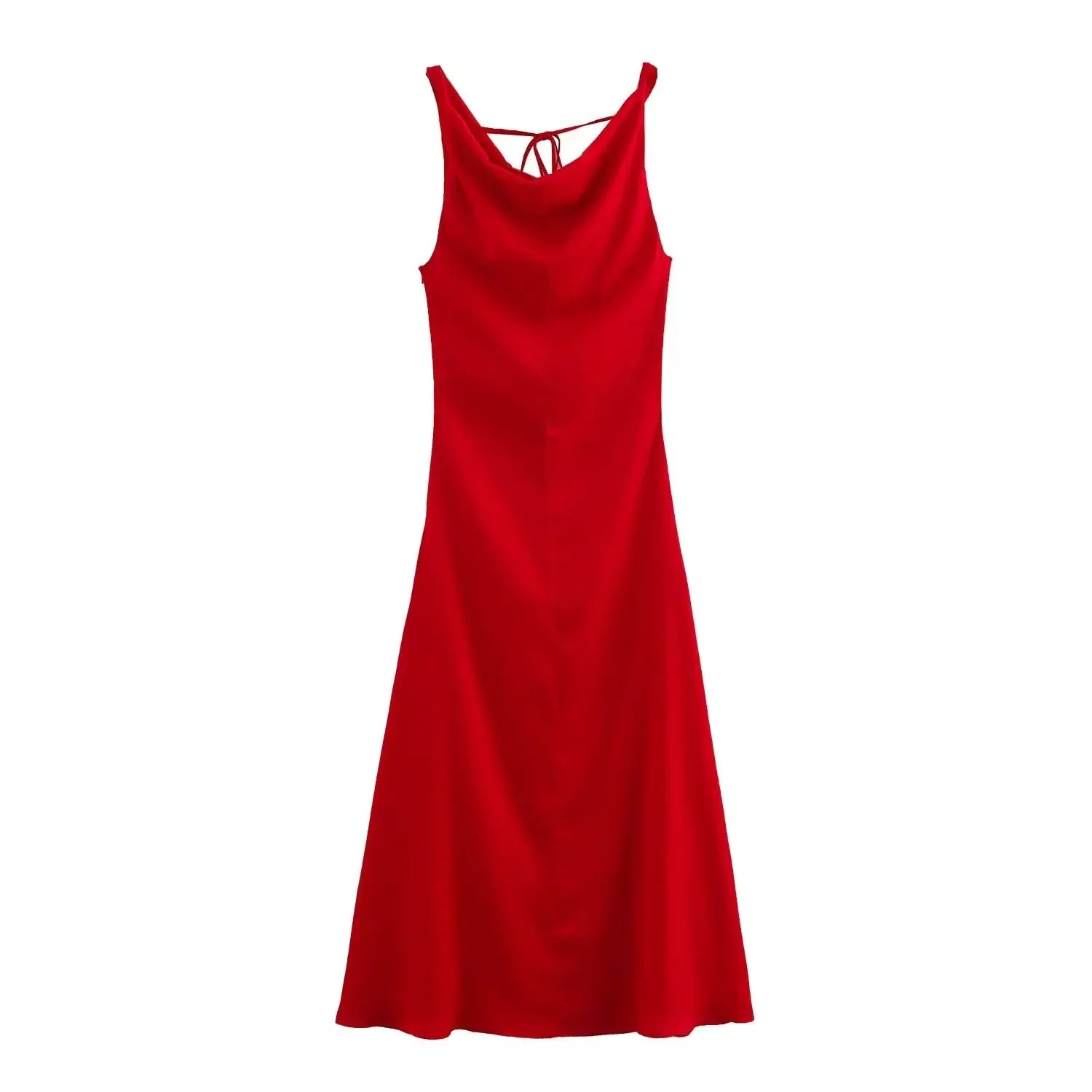 Silk Backless Strap Dress For Party And Evening Occasion