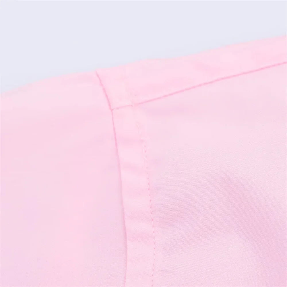 Women's Poplin Short Sleeve Shirt with Elegant Collar Buckle Detail Casual Lightweight Top for Spring and Summer