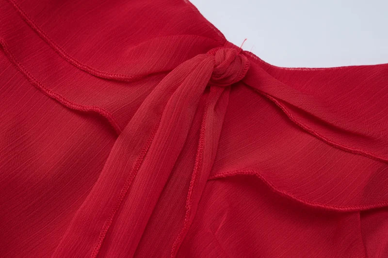 Sexy Tassels Patchwork Chiffon Mini Dress Sleeveless Zipper