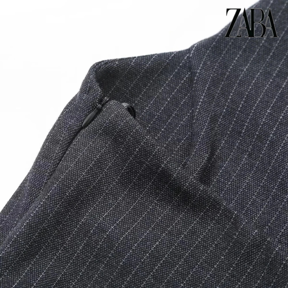 Black Backless V Neck Sleeveless A Line Pleated Dress