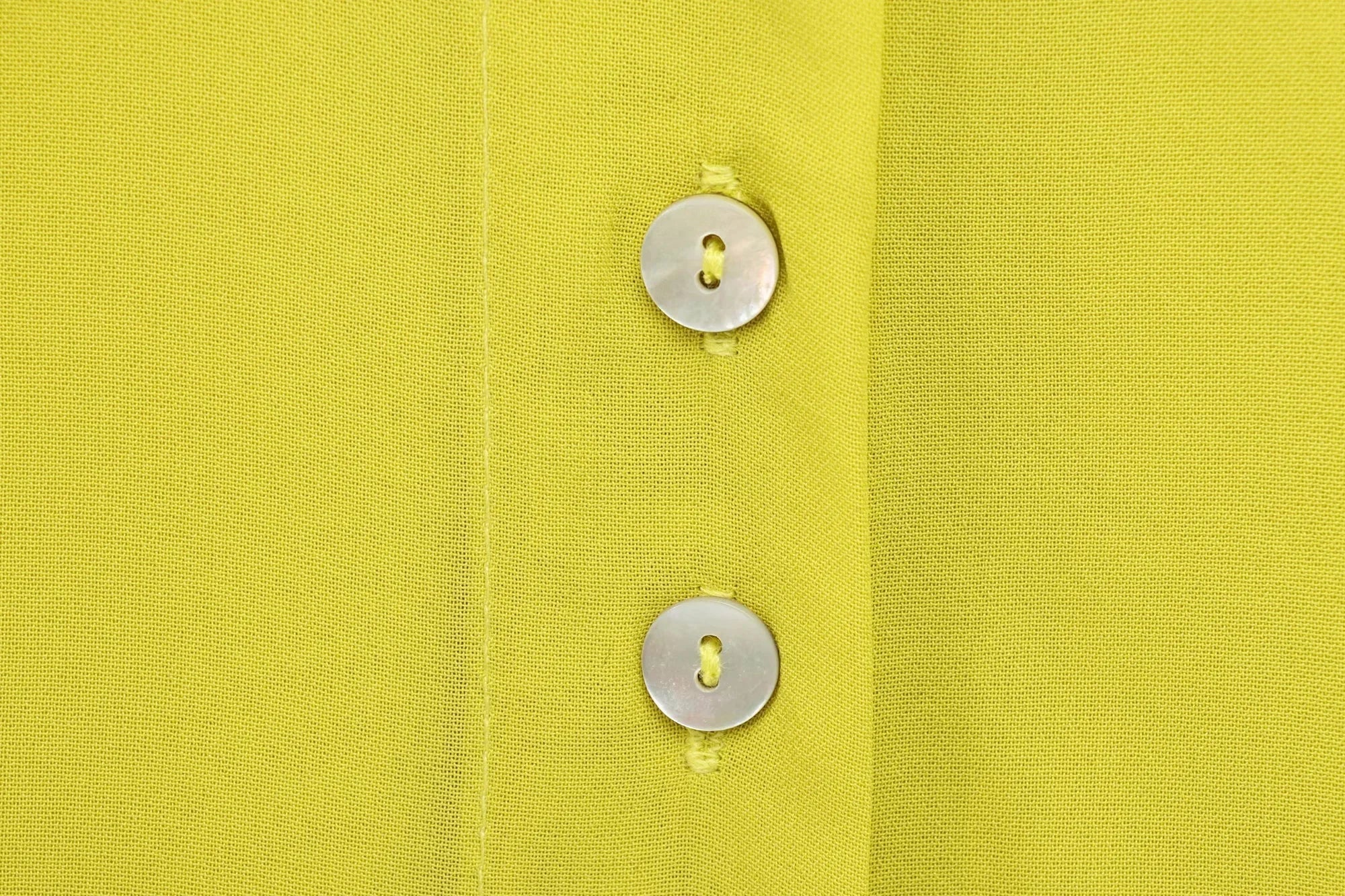 Yellow Chiffon Loose Fit Long Sleeve Shirt for Women with Bow Tie and Button Detail Casual Office Blouse