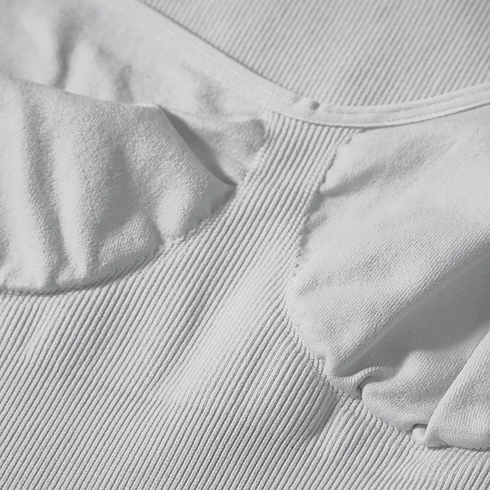 Sexy Long Sleeve Bodysuit for Women Skinny Bodycon V-Neck Push Up Romper Streetwear Jumpsuit