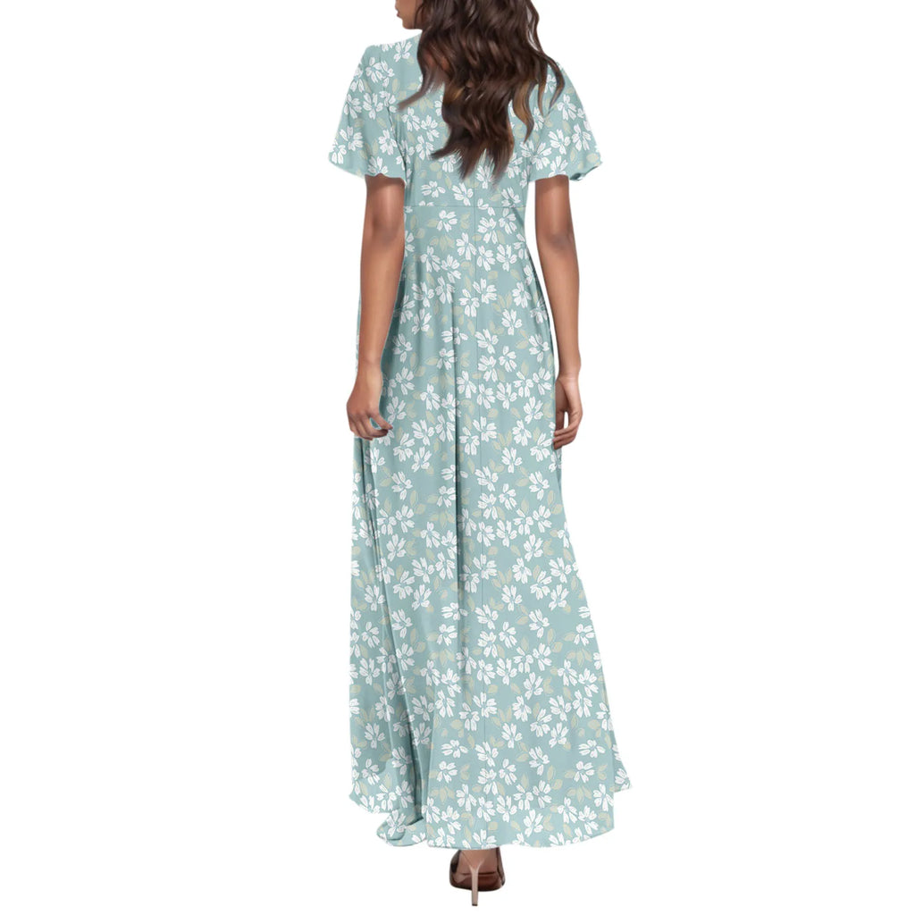 Floral Chiffon Maxi Dress for Summer Wedding Guest Chic