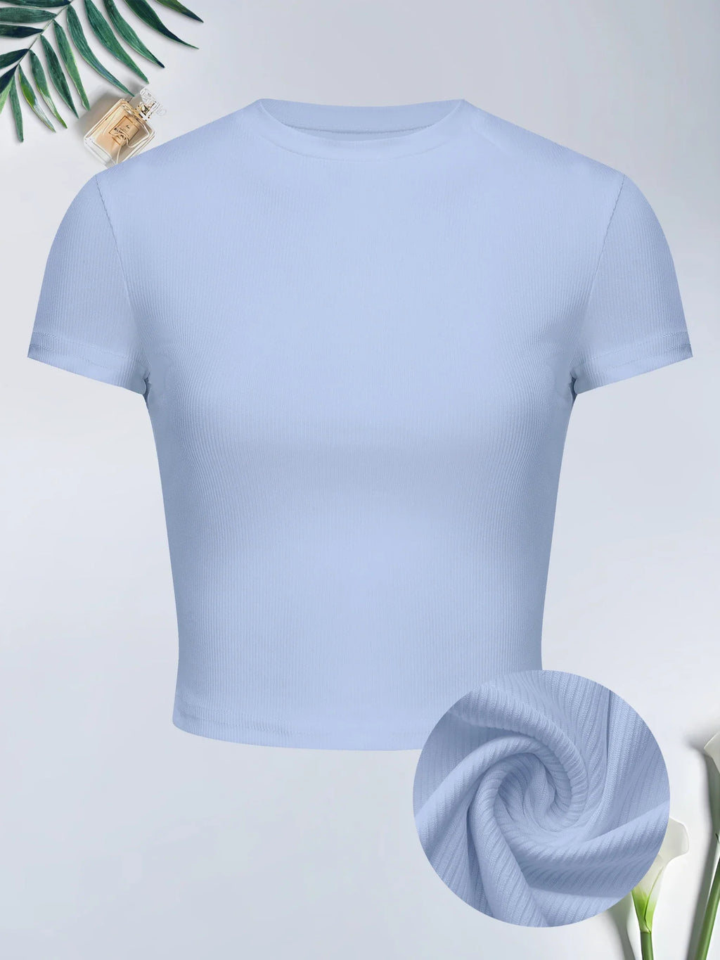 Casual White Short Sleeve T-Shirt for Women Slim Fit Summer Top