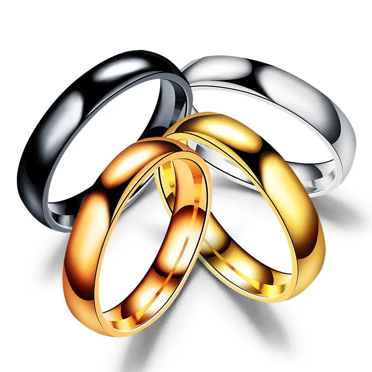 6mm Titanium Wedding Ring Set for Men and Women High Polished Stainless Steel Couple Jewelry Gifts