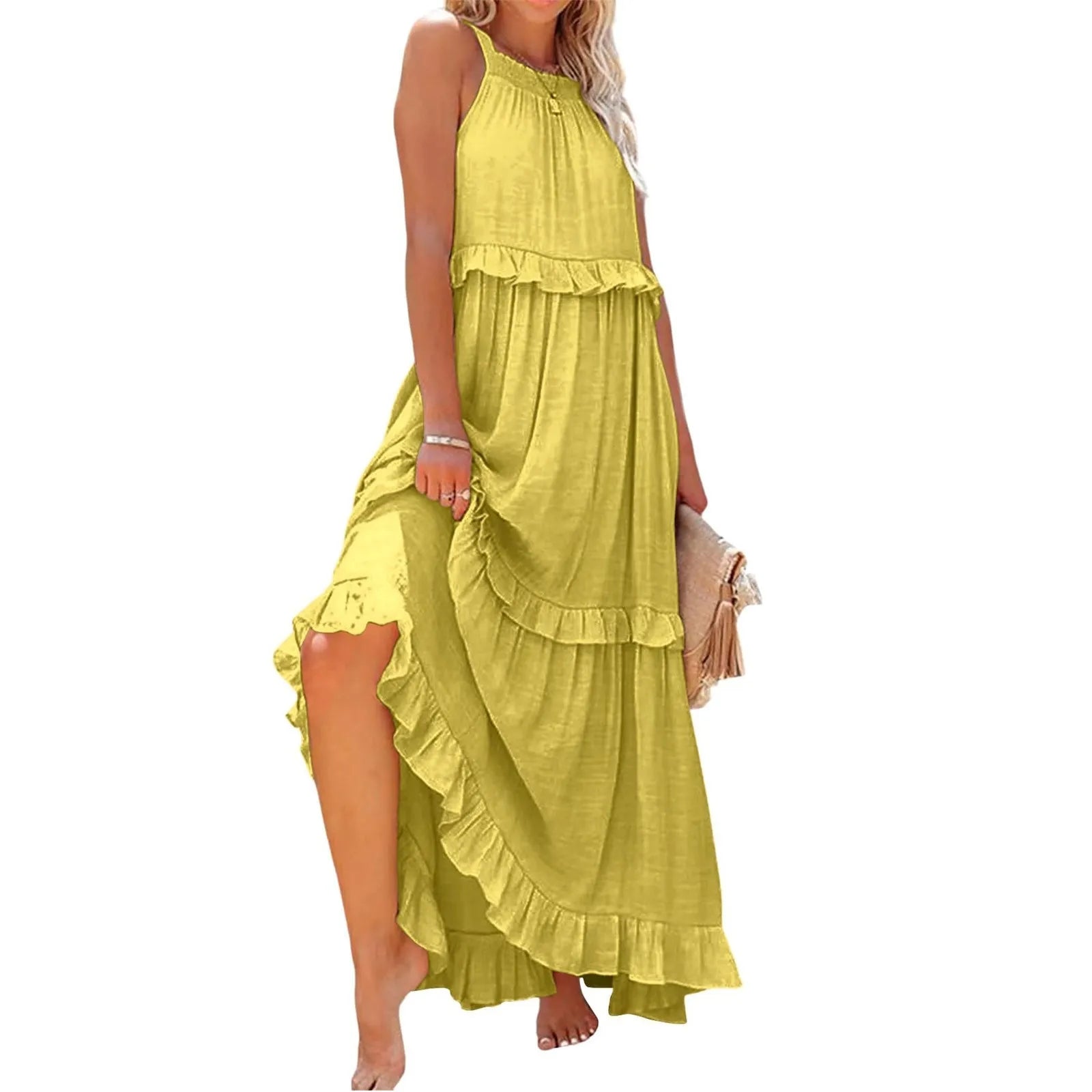 Women Summer Maxi Dress Lightweight Beach Swing Dress