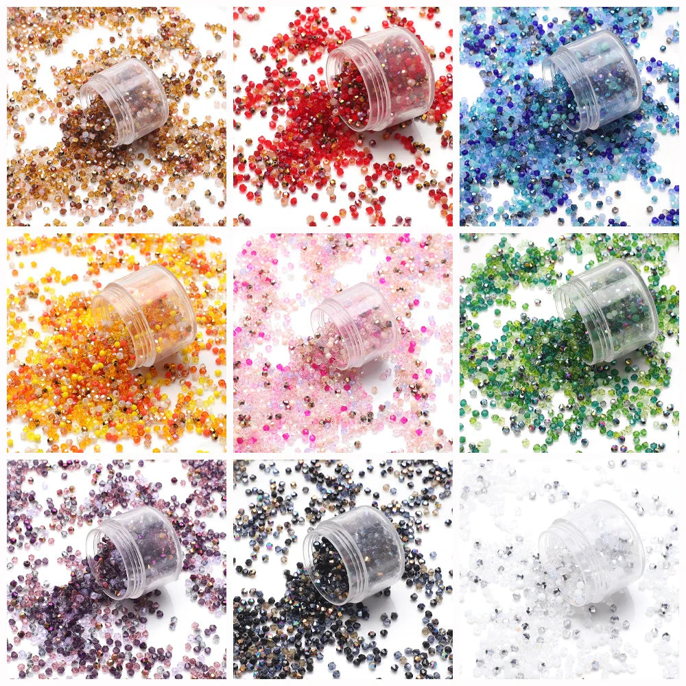 500Pcs 3mm Mixed AB Color Czech Bicone Glass Beads for DIY Jewelry Making and Handmade Bracelets