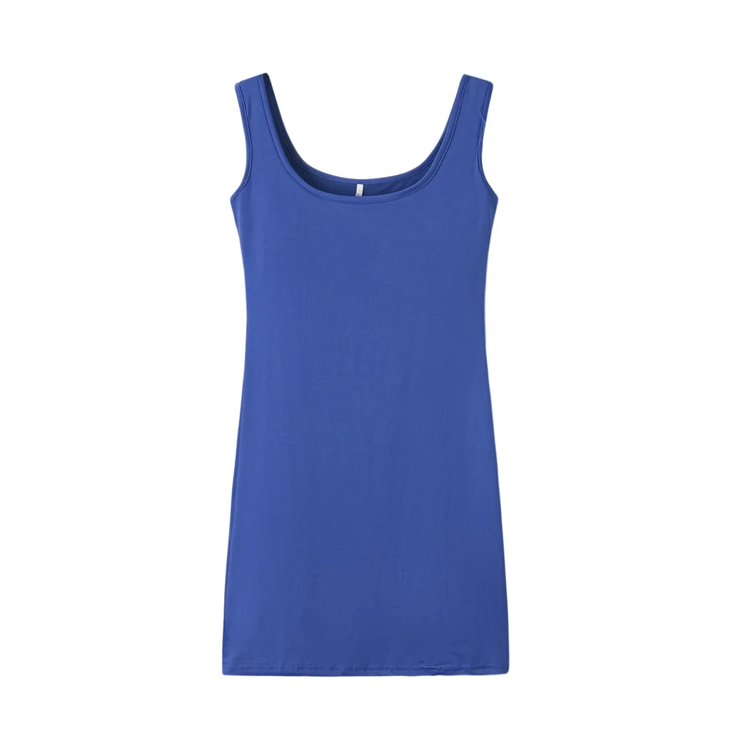 Women Solid Color Strap Casual Summer Sleeveless Dress