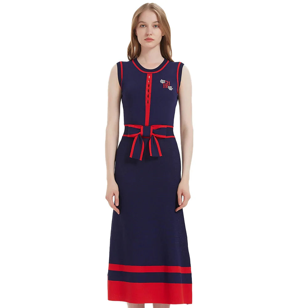 Luxury Summer Knit Sleeveless Long Formal Party Dress