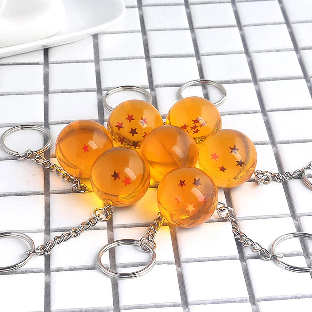 Japanese Anime Dragon Z Stars Keychain Figures Toy Pendant for Cosplay and Party Gifts
