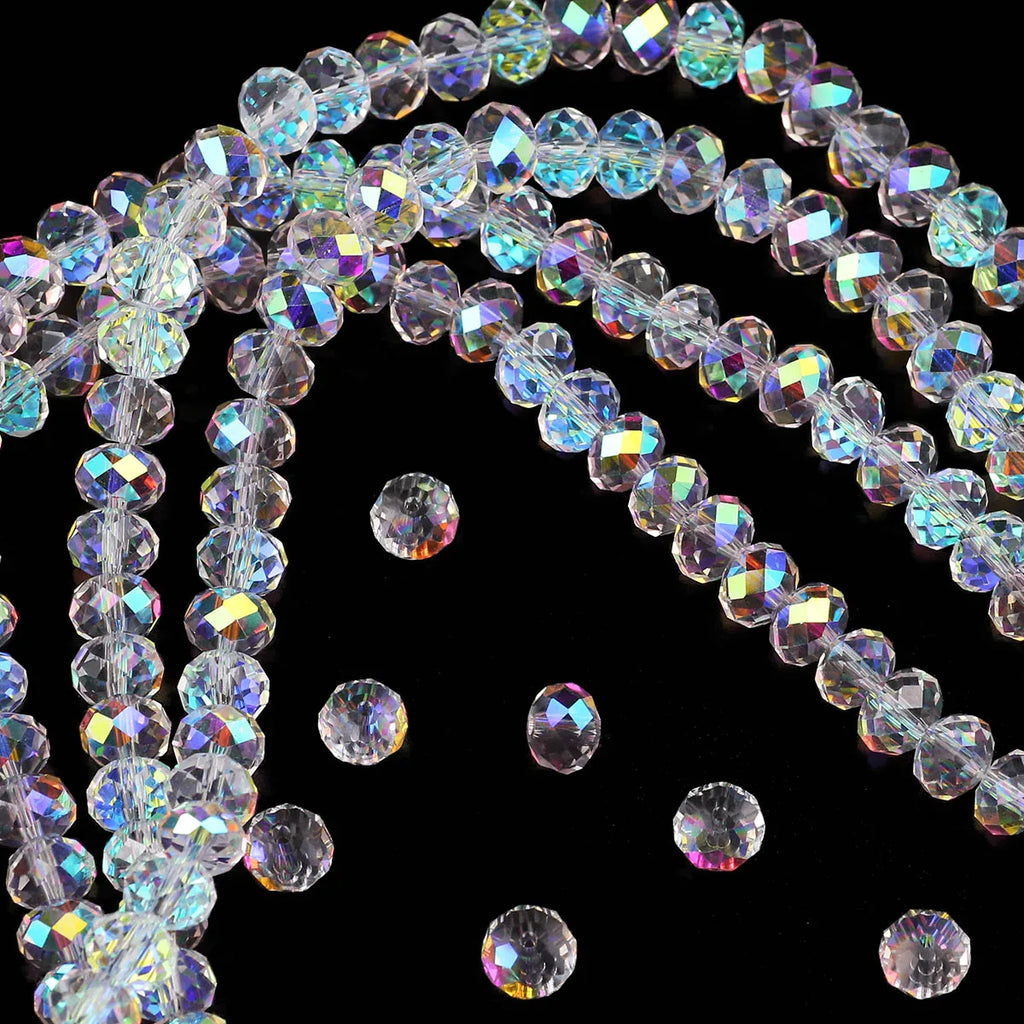 Austrian Crystal Transparent AB Glass Beads for DIY Jewelry Making in 3mm, 4mm, 6mm, 8mm Sizes