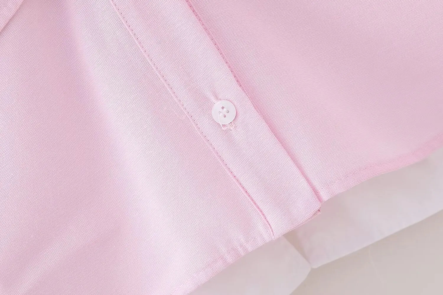 Elegant Patchwork Blouse for Women Long Sleeve Single Breasted Lapel Shirt Chic Short Top