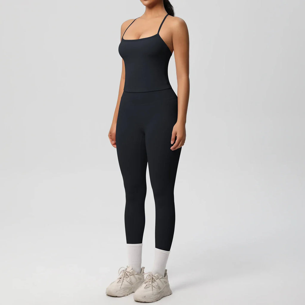 2PCS Nude Feeling Women's Yoga Set with Sports Bra and Leggings for Gym Fitness and Running