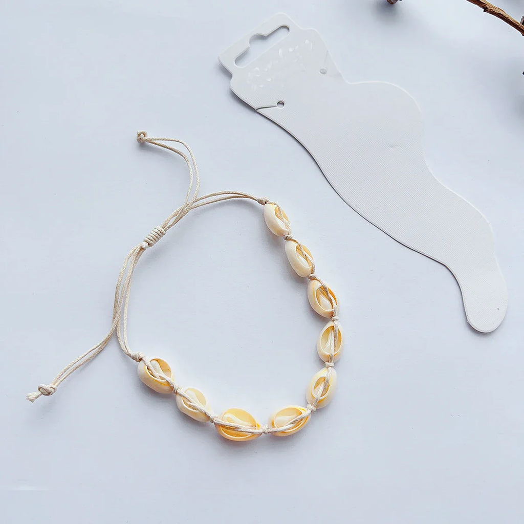 Bohemian Seashell Anklets for Women - Rope Braided Beach Resort Accessories