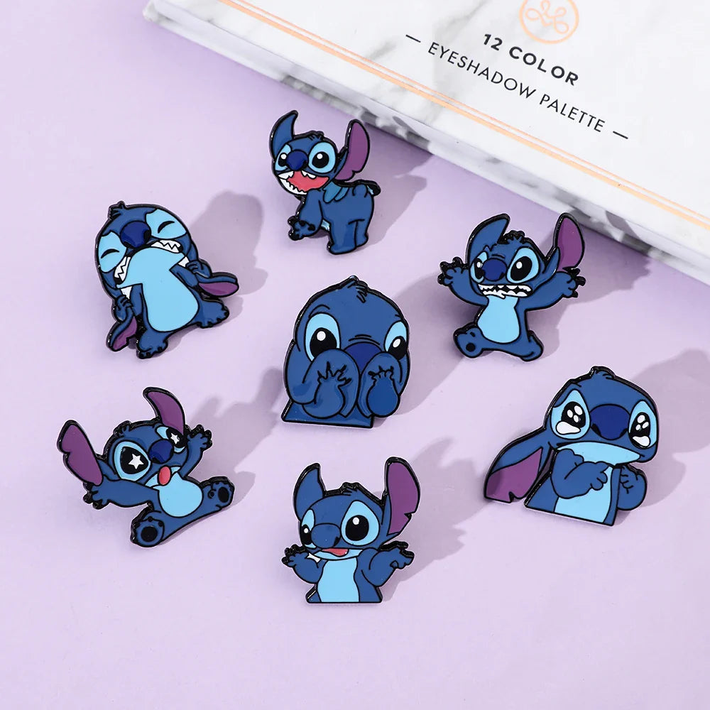 7 Pcs Creative Lilo and Stitch Enamel Pins Set for Backpack Clothing Jewelry and Accessories Gift