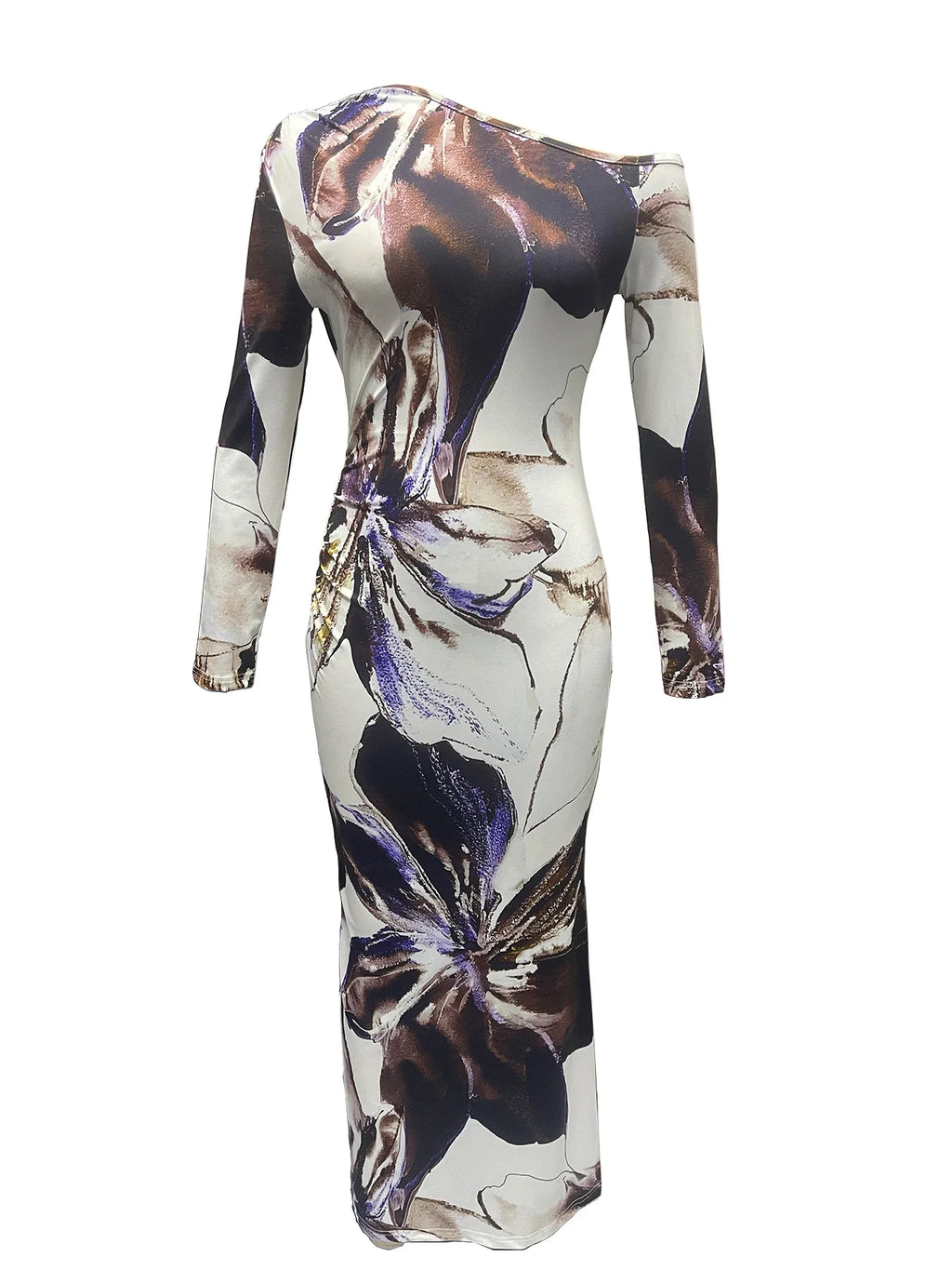 Off Shoulder Dress Slim Fit Printed For Spring Summer