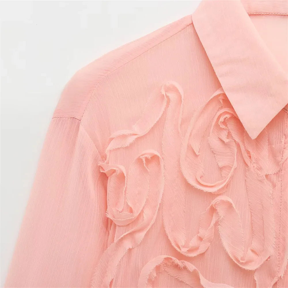 Women's Casual Simple Shirt with Raised Front Design for Stylish Spring Vibes and Effortless Elegance