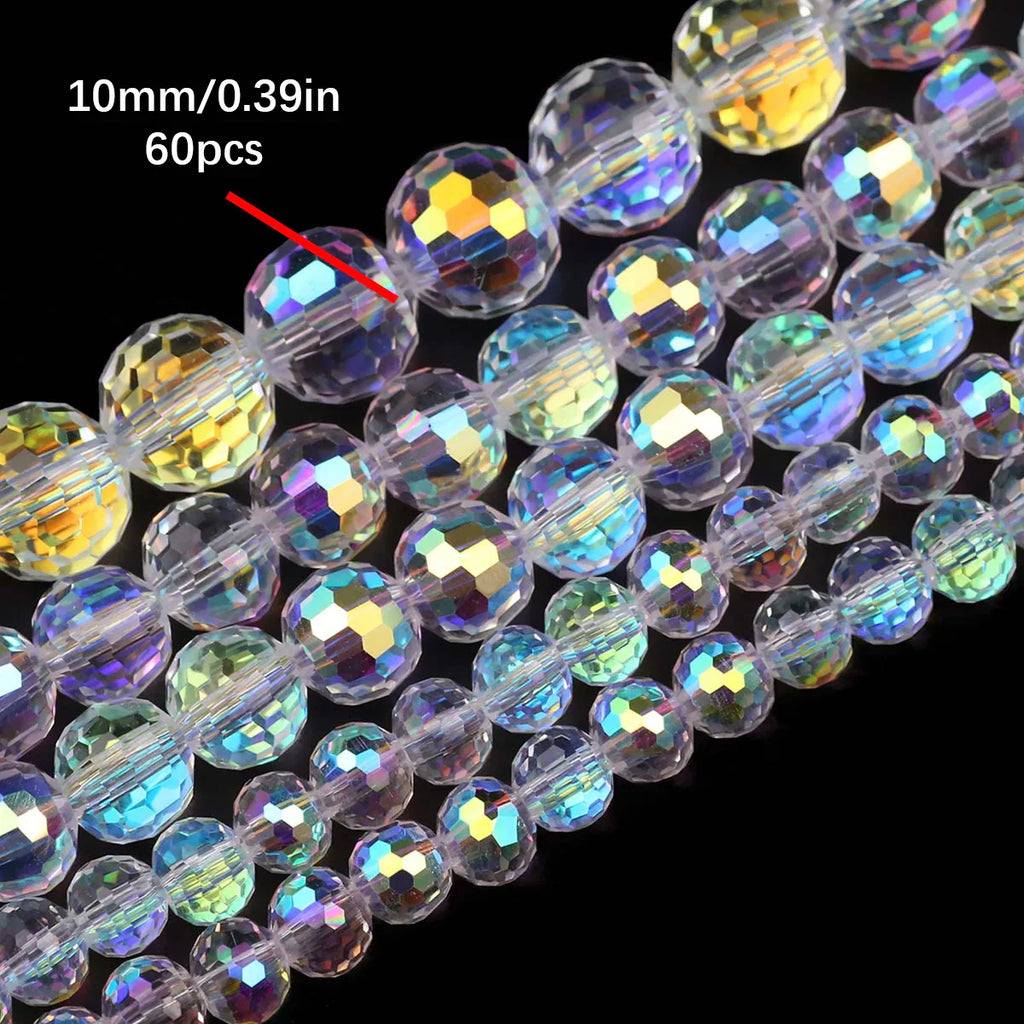 Austrian Crystal Transparent AB Glass Beads for DIY Jewelry Making in 3mm, 4mm, 6mm, 8mm Sizes