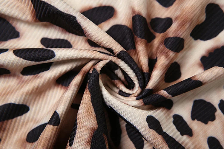 Leopard Print Mini Bodycon Dress Sleeveless Summer Party