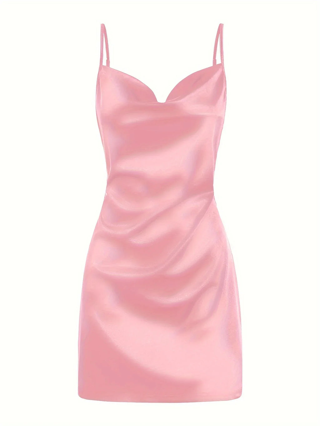 Elegant Satin Hip Suspender Dress For Women Evening Wear