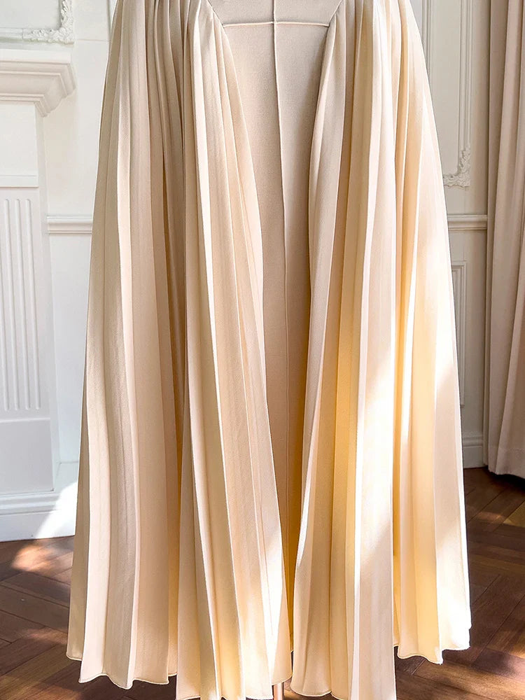 Elegant Square Collar Sleeveless High Waist Summer Dress