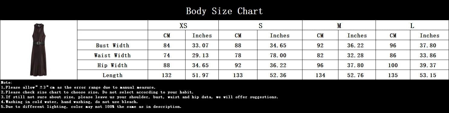 Elegant Satin Belt Midi Dress For Women Vintage Brown