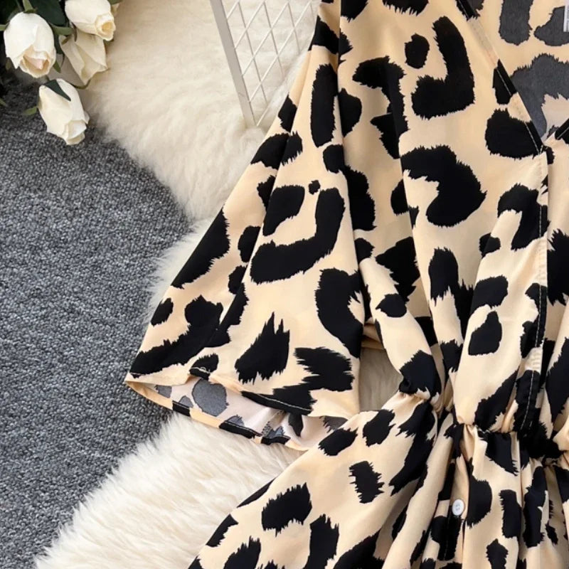 Ruched V Neck Office Dress Long Sleeve For Women Red