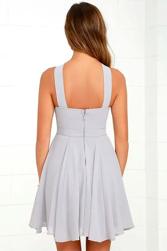 Sexy Backless Halter Mini Dress For Club Party Women