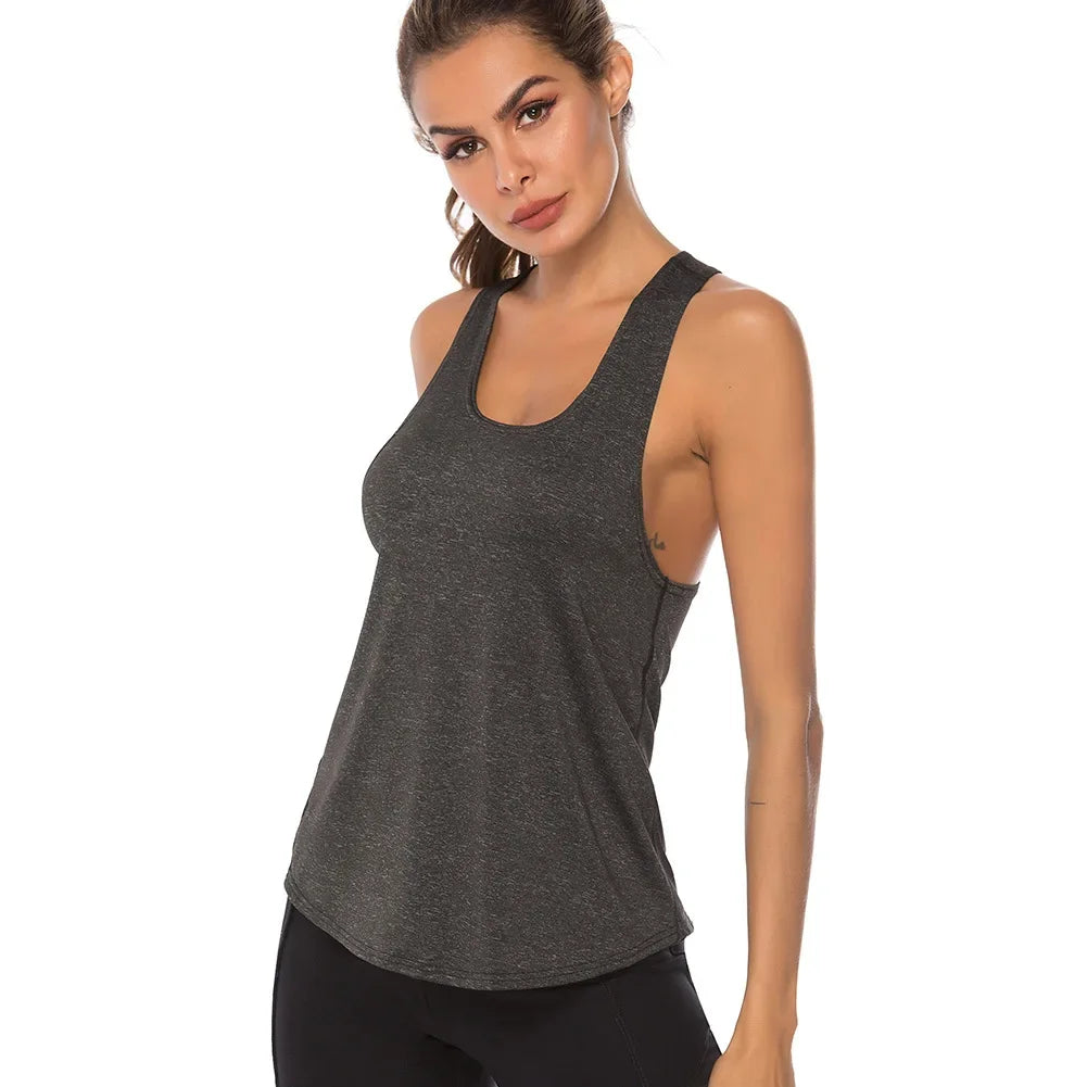 Women's Sleeveless Basic Tanks for Workout and Running - Quick Drying Breathable Sports Vest