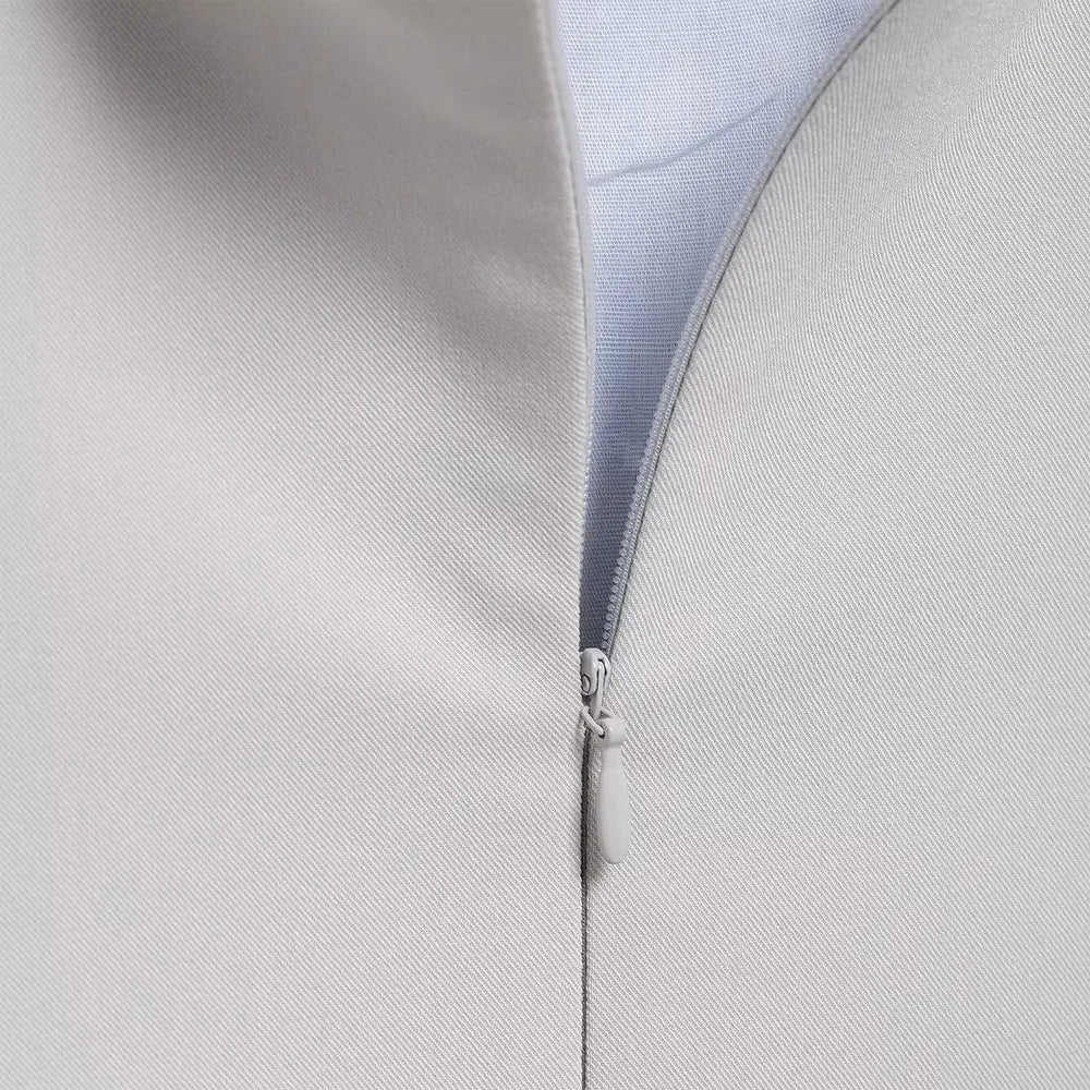 Patchwork Mini Dress With Adjustable Straps Front Buttons