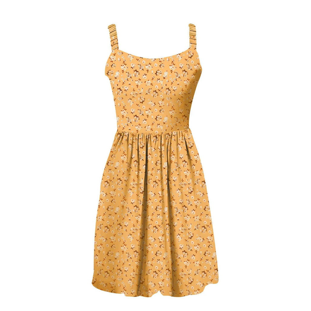 Sleeveless Summer Square Neck Dress With Pockets High Waisted