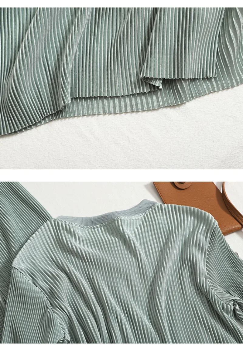 Elegant Summer Two Piece Set for Women Featuring Round Neck T-Shirt and High Waist Wide Leg Pants