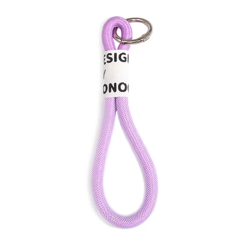 Iridescent Braid Rope Keychain Carabiner Ring for Backpack Pendant Accessory