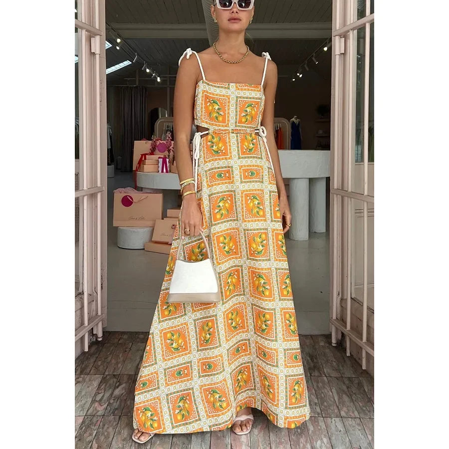 Women's Lace Drawstring Casual Wedding Banquet Dress S-XL