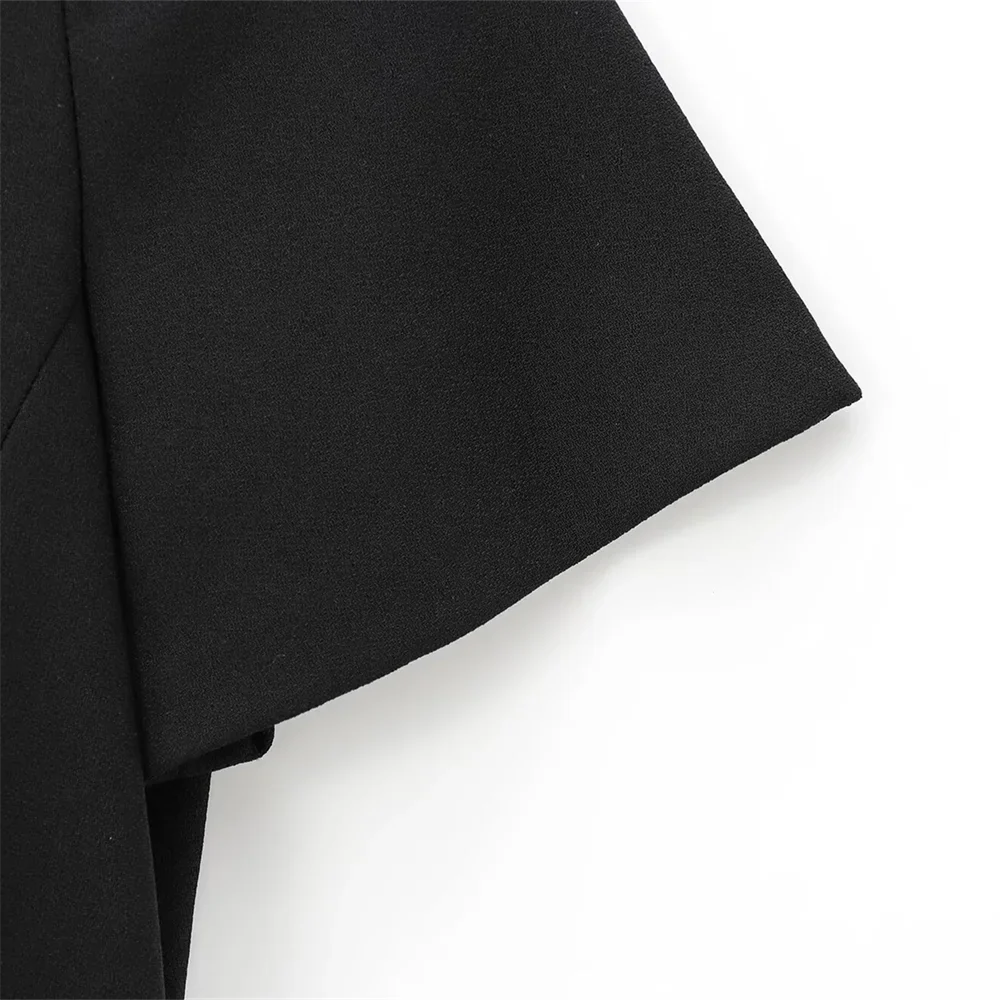 Elegant Wave Hem Swing Dress For Women Round Neck Casual