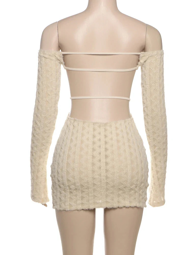 Backless Mini Dress For Juniors High Street Chic Autumn