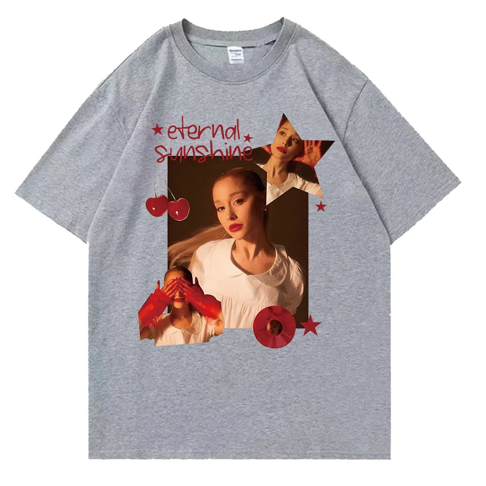 Ariana Grande Eternal Sunshine Cotton Short Sleeve T-Shirt for Women Summer Fans Gift