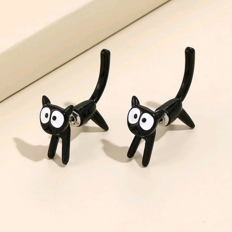 Cute Black Cat Earrings for Women Fashion Animal Kitten Jewelry Perfect for Parties and Festivals