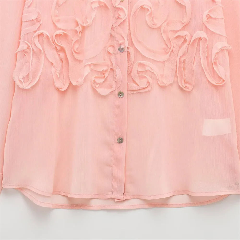 Women's Casual Simple Shirt with Raised Front Design for Stylish Spring Vibes and Effortless Elegance