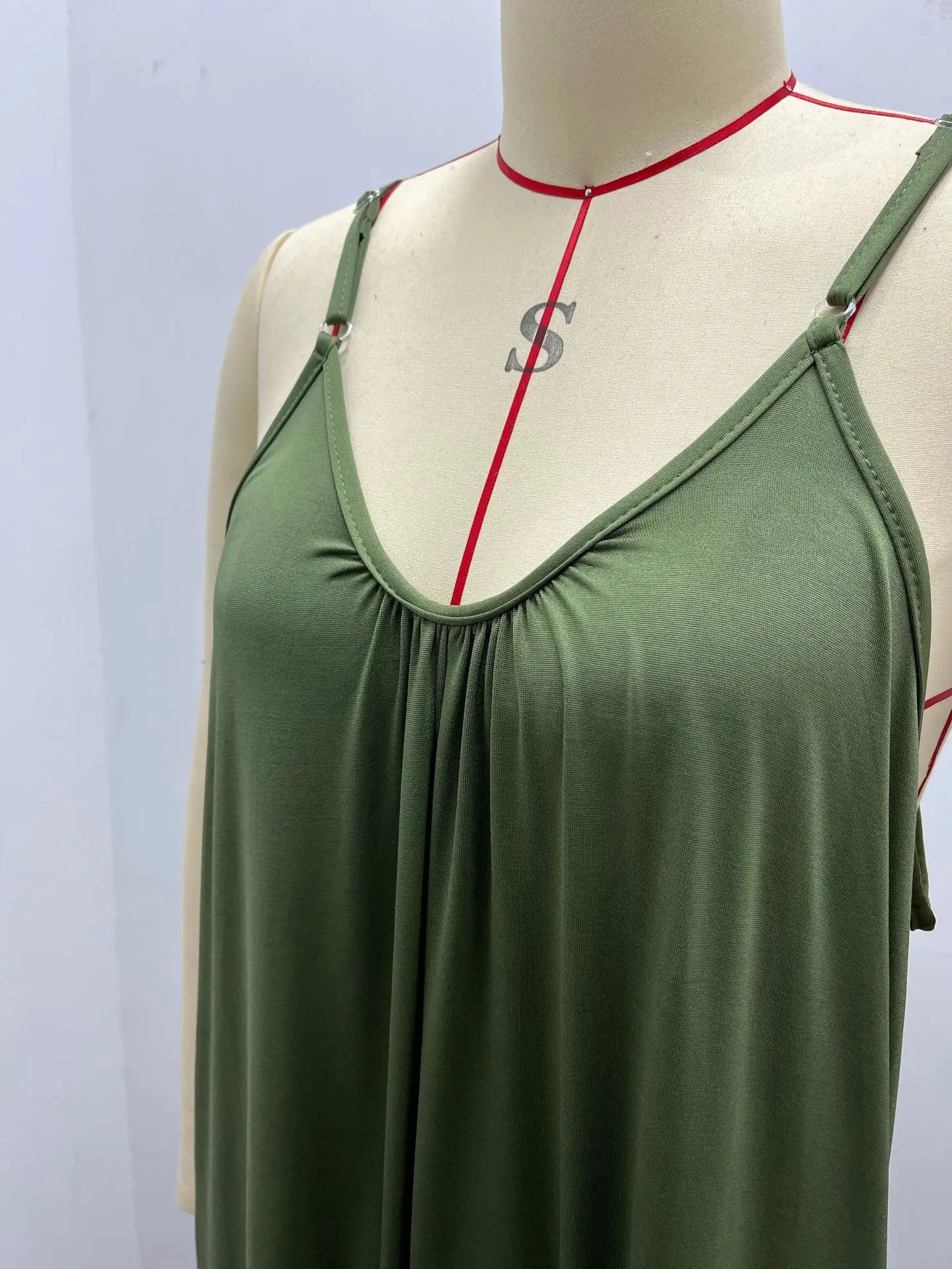 Women's Summer Strap Jumpsuit with Solid Color Design and Convenient Side Pockets Casual Lightweight Romper