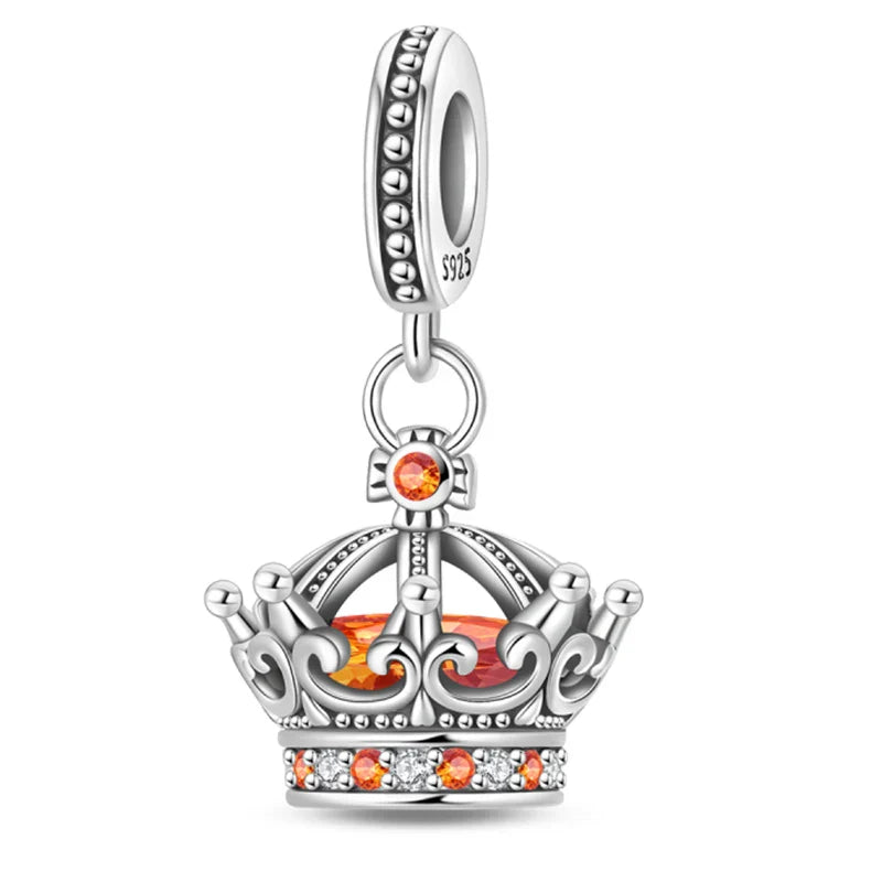Silver Plated Lotus Guardian Angel Heart-Shaped Zircon Charms Beads for DIY Jewelry and 925 Bracelets