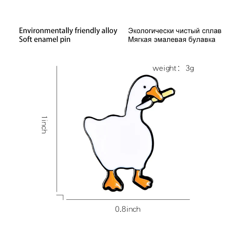 Naughty Goose Enamel Pin Funny Cartoon Brooch Badge Jewelry Gift for Kids and Friends