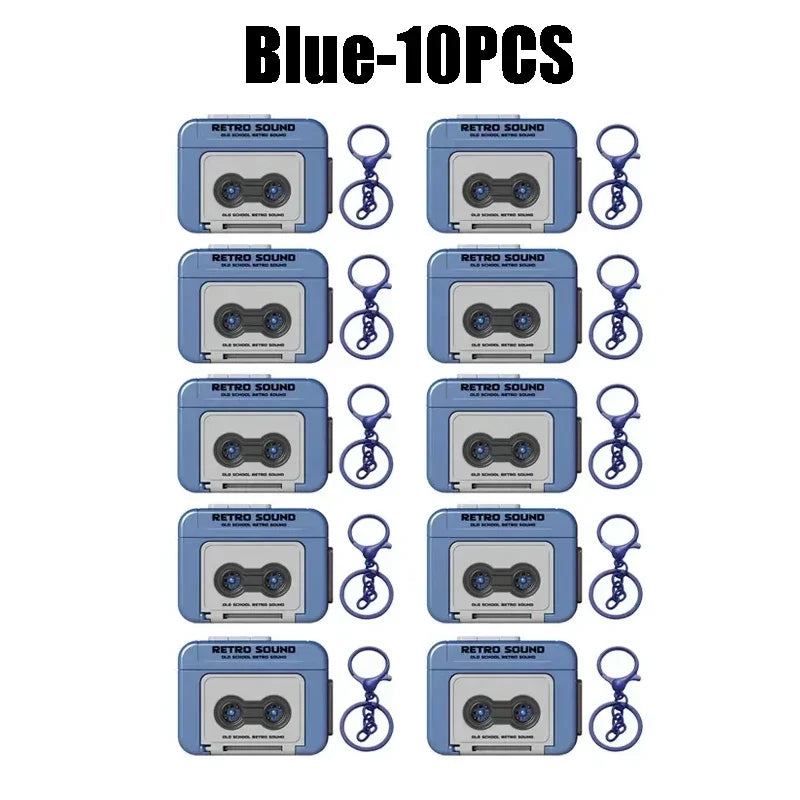 Vintage Mini Tape Recorder Keychain Gift for Couples Fun Retro Design Recordable Cassette Keychain