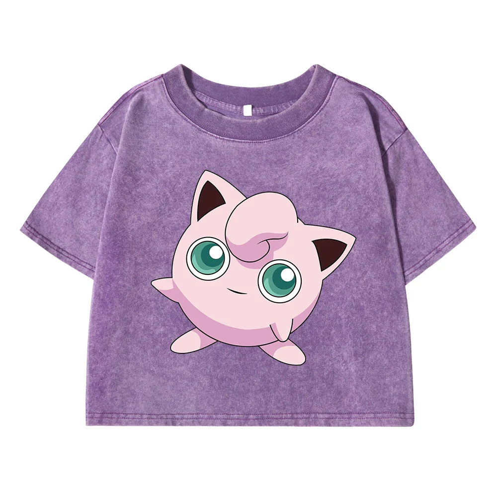 Cotton Casual Jigglypuff Tee Shirt for Women and Men - Vintage Retro Humor Summer Crop Top