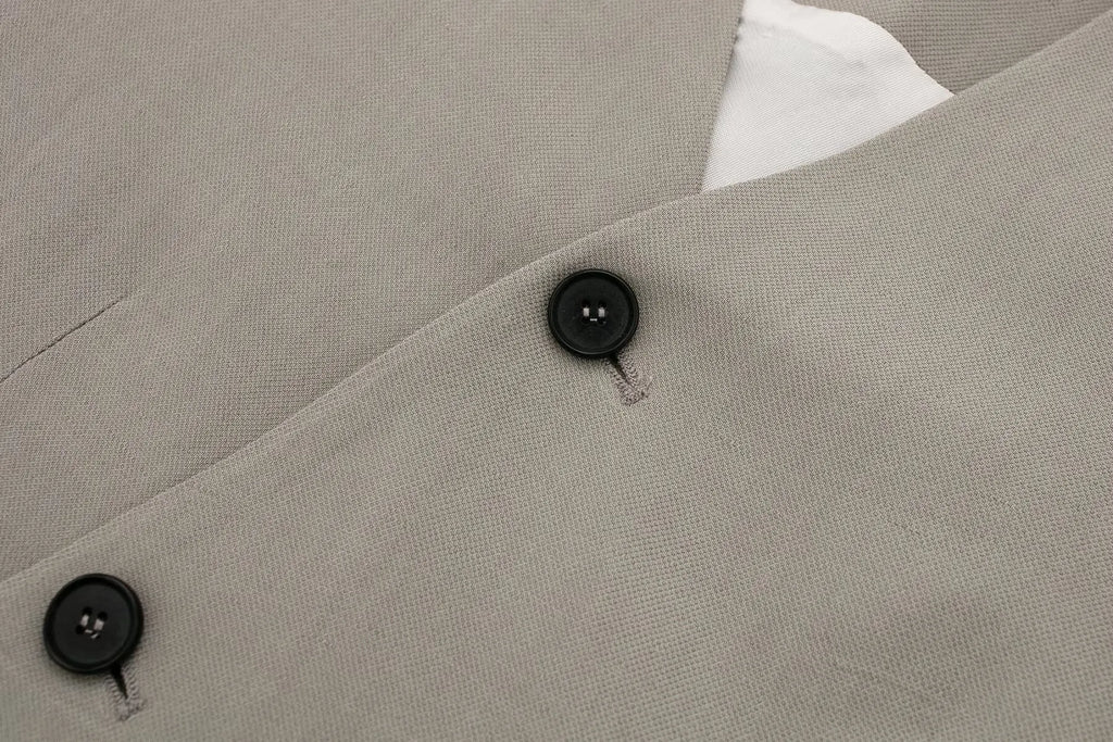 Women's Solid Grey Two Piece Set with Sleeveless Asymmetrical Vest and High Waist Wide Leg Trousers Casual Outfit