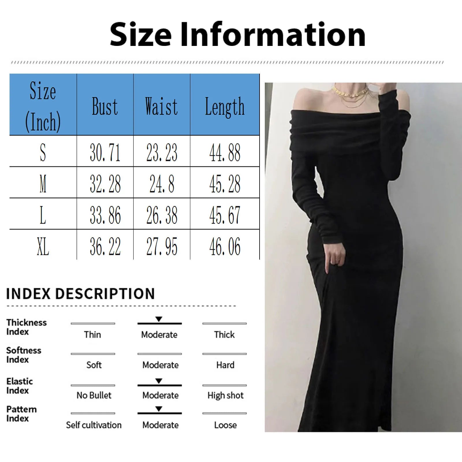 One Shoulder Long Sleeve Dress For Women Slim Fit Winter
