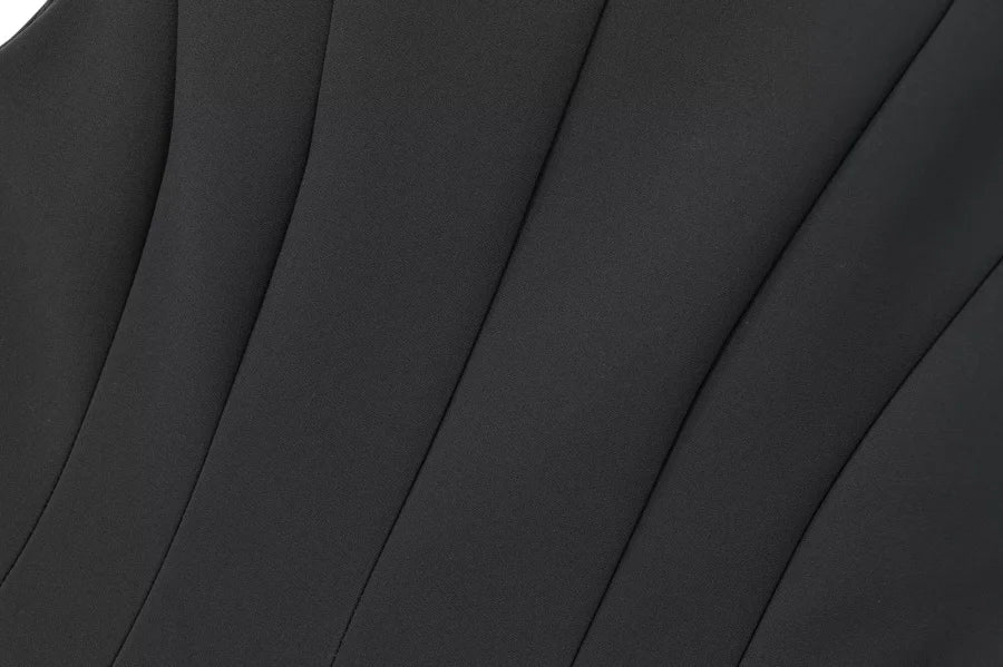 Little Black Dress Elegant Sleeveless Boat Neck Swing Dress