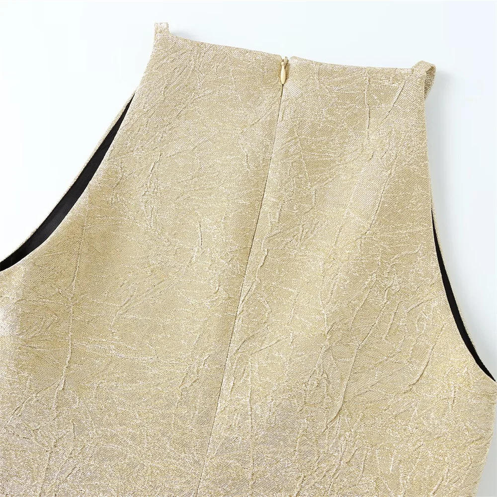 Elegant Spring Slim Fit Sleeveless Round Neck Dress Women